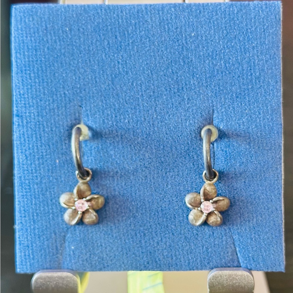 Silver  (925) Plumeria Earrings